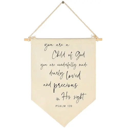 You Are A Child of God-Scripture Wall Decor, Baby Banner Gift Shower-Flag Decor Gifts for Baby Boys Girls Newborn Kids-Banner Wall Sign Gifts for Nursery Baby Room Playroom Bedroom Front Door