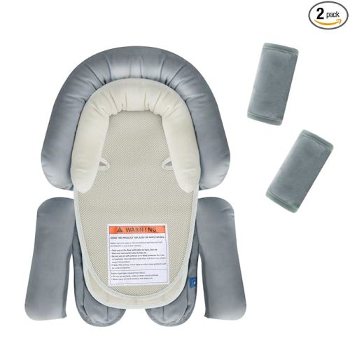 COOLBEBE Upgraded 3-in-1 Babybody Support & Strap Covers Set for Newborn Infant - Extra Soft Car Seat Insert Cushion Pad, Perfect for Carseats, Strollers, Swing