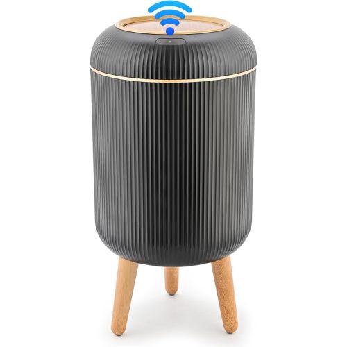 Pukomc Smart Sensor Wastebasket, Convenient and Hygienic Easy to Use, Technology Sensor Waterproof Wastebasket Plastic Trash can for Kitchen, Bathroom, Bedroom, Living Room, Office and Outdoor Black