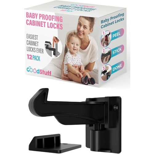 Invisible Cabinet Locks for Baby Proofing – No Tools Needed – Secure Drawers & Cabinets Instantly – 12 Pack