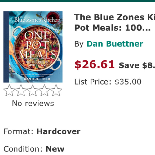 The Blue Zones Kitchen One Pot Meals book by Dan Buettner