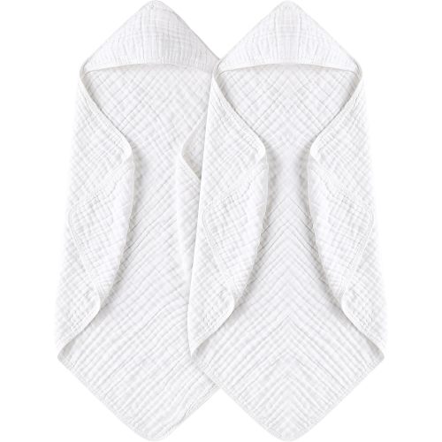 Hooded Baby Towels for Newborn (2 Pack) - White