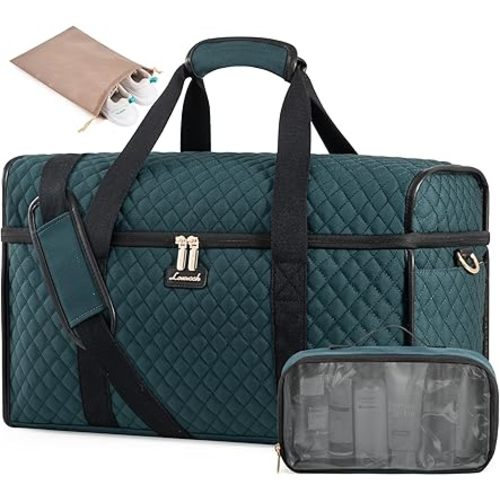 LOVEVOOK Travel Duffle Bag, Weekender Bags For Women, Carry On Duffel Bags For Airplanes, Overnight Bag With Toiletry Bag, Hospital Bag for Labor and Delivery, Yoga Gym Bag with Wet Pocket, 3Pcs Set