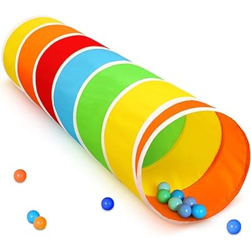 Kids Play Tunnel Tent for Toddlers, Colorful Pop Up Crawl Tunnel Toy for Baby or Pet with Breathable Mesh, Collapsible Gift for Boy and Girl Play Tunnel Indoor and Outdoor Game