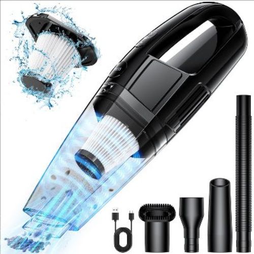 Teendow Cordless Vacuum Cleaner for Home and Car, Rechargeable Wet & Dry Handheld Vacuum Cleaner, Lightweight, Black