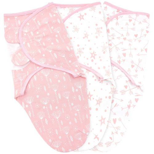 Bublo Baby Original Cotton Swaddle Wraps for Sleep, 3-Pack, 3-6 Months, Adjustable Infant Blankets