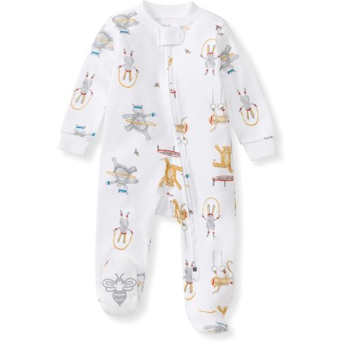 Burt's Bees Baby Baby Girls Pajamas, Zip Front Non-Slip Footed Sleeper Pjs, 100% Organic Cotton