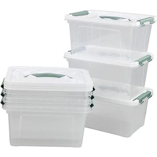 Kiddream 6-pack Clear Plastic Bins, Latch Storage Box with Lids