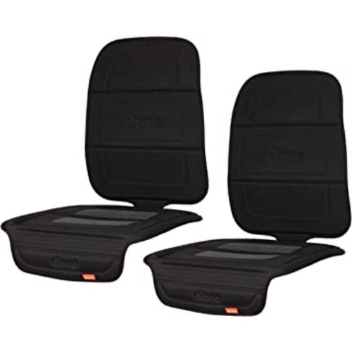 Diono Seat Guard Complete 2-Pack, Full Size Car Seat Protector for Under Child Car Seat, Crash Tested, Raised Edges, Thick Padding & Non Slip Backing for Durable Protection, Black