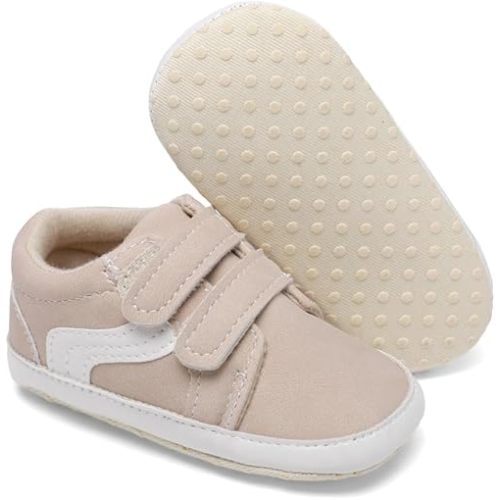 Clowora Unsex Baby Boys Girls Canvas First Walkers Shoes,Newborn Infant Non Slip Soft Sole Crib Casual Sneaker