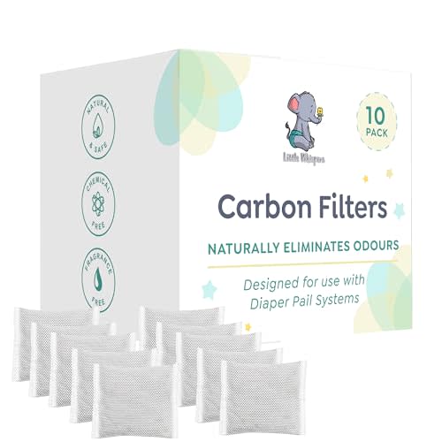LittleWhispers Diaper Pail Odor Absorber -10 Pack - Carbon Filter Refills - Compatible with Diaper Genie Systems
