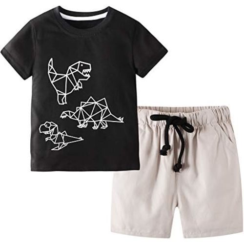 Toddler Boy Clothes Kids Summer Cotton Outfits Shirt Short Sets Size 2-7