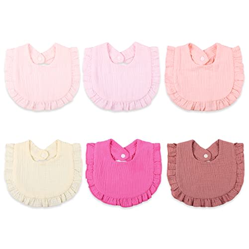 DOSMINE Muslin Baby Bibs for Drooling and Teething Newborn Drool Bibs for Baby Girl Boy