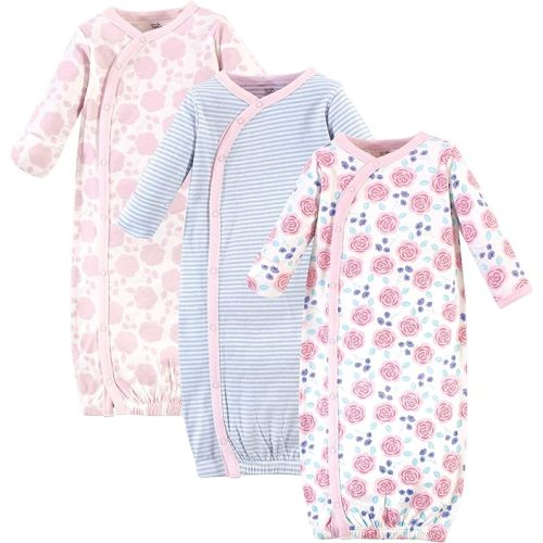 Touched by Nature Baby Girls' Organic Cotton Kimono Gowns - 0-6 Months - Pink Rose