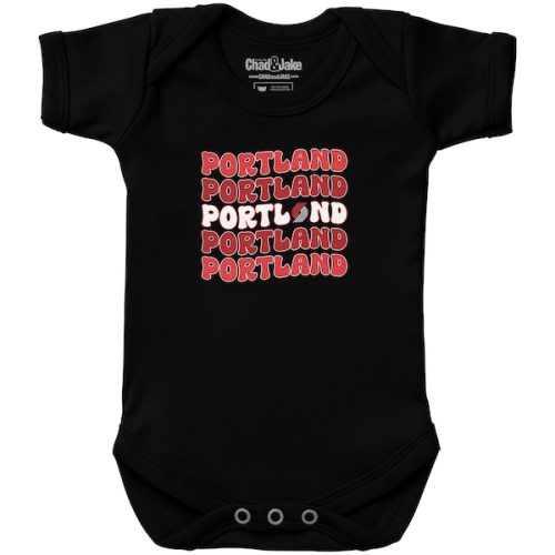 Newborn & Infant Portland Trail Blazers  Chad & Jake Black Groovy Bodysuit