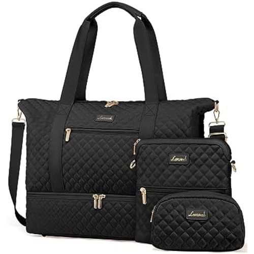 LOVEVOOK Weekender Bags for Women, Travel Duffle Bag with Shoe Compartment, Gym Duffel Bag with Makeup Bag Carry-on Tote Bag for Airplanes Weekend, Hospital Bags for Labor and Delivery