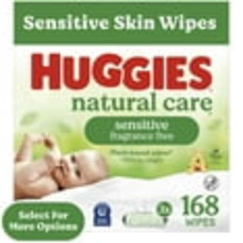 Huggies Natural Care Sensitive Baby Wipes, Unscented, 3 Pack, 168 Total Ct (Select for More)