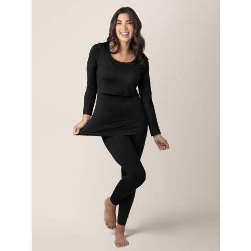 Jane Nursing Pajama Set | Black | Medium