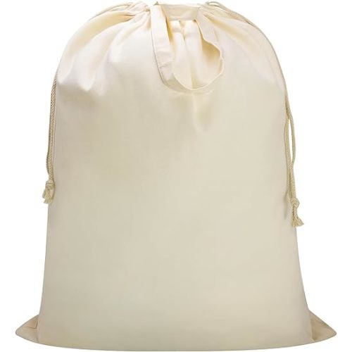 Canvas Laundry Bag 33"Lx 35"H, Thick Cotton Laundry Bag with Handles & Drawstring, Extra Large Heavy Duty Washable Basket Liner Hamper Liner Canvas Storage Sack (Beige XL, 1 Pack)