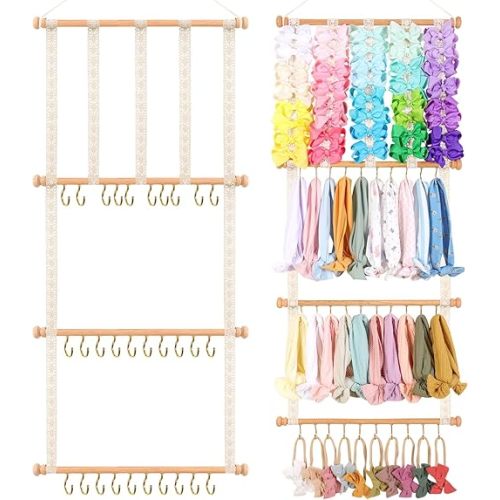 POVETIRE Hair Bows Organizer for Baby Girls Hair Accessories Storage Hanging Display Stand for Wall Room Nursery Decor