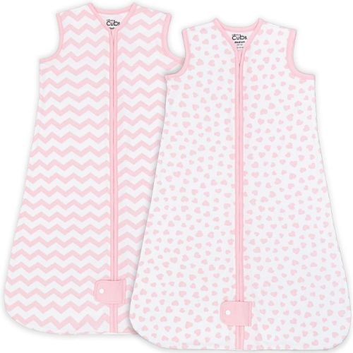 Sleep Bag, Sack for Baby, 2 Pack, Breathable Wearable Blanket by Comfy Cubs, Large - Pink
