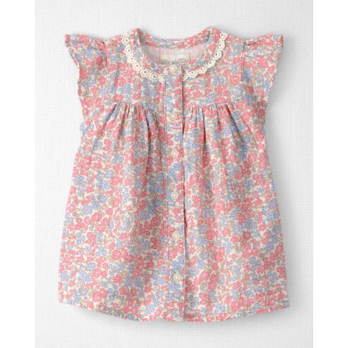 Baby Girl Organic Cotton Gauze Dress in Spring Floral Print - Little Planet | Carter's