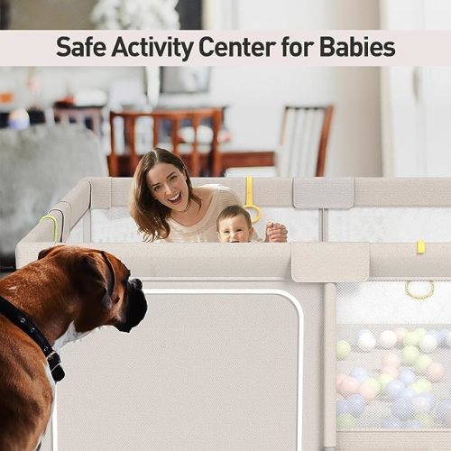 Baby Playpen, Playpen for Babies and Toddlers, Extra Large Playpen, Play pens for Babies and Toddlers (59 * 59inch playpen Without mat) - 59*59inch playpen without mat