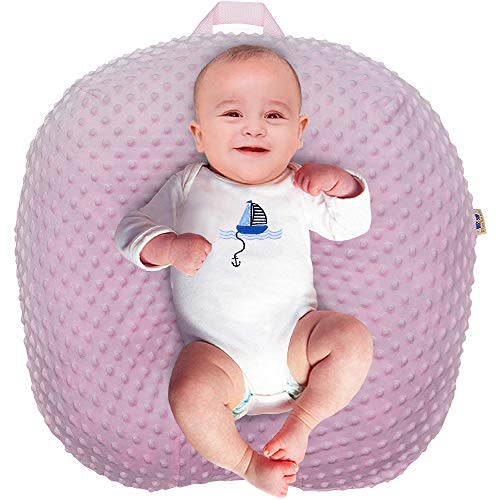 Strechy Minky Newborn Lounger Cover, Removable and Ultra Soft Sung Fitted Baby Lounger Slipcover by BlueSnail (Pink)