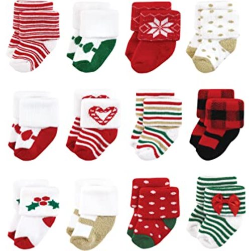 Hudson Baby Baby Girls' Cotton Rich Newborn and Terry Socks