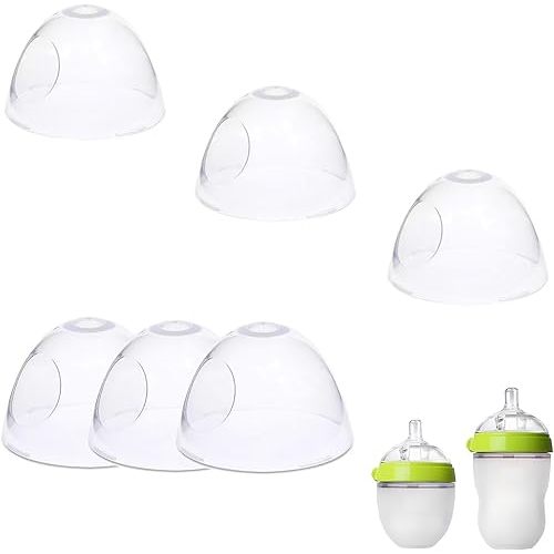 Dome Caps for Comotomo Baby Bottles Collar Ring, Replacement Lids Compatible with Como tomo Bottle, Pack of 6