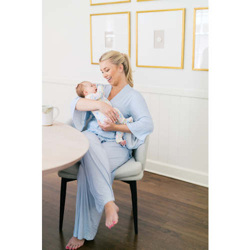 Mini-Stripe Mom Kimono Pajamas