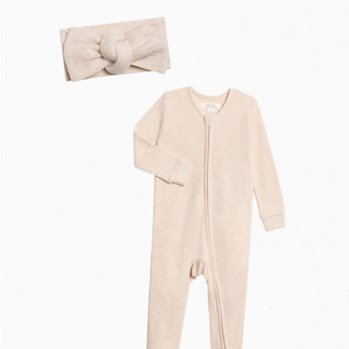 Winter Waffle Sleeper and Bow Set