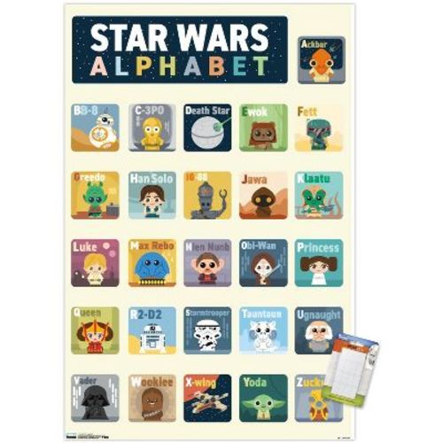 Trends International Star Wars: Saga - Alphabet Unframed Wall Poster Print White Mounts Bundle 22.375" x 34"