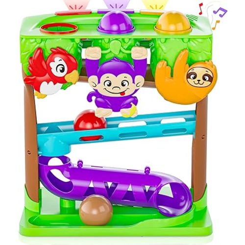 Move2Play, Hungry Jungle Animals, Interactive Toy for 1+ Year Olds, 6 to 12 Months, Baby Toy, 1 Year Old Birthday Gift for Girls, 9-12 Months, 6 7 8 9 10 12+ Months