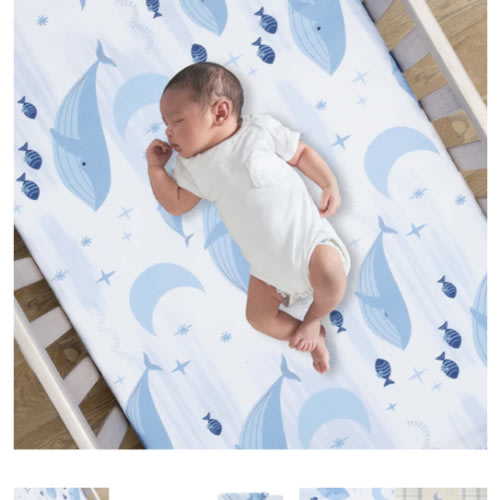 Bubbles & Squirt 100% Cotton Whale/Ocean Fitted Crib/Toddler Sheet – Lambs & Ivy