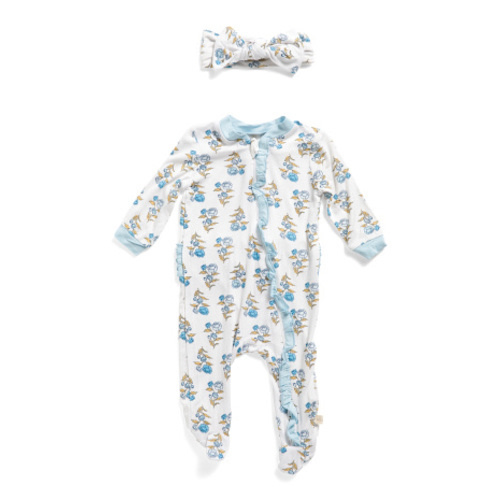 Newborn Girls 2pc Footed Coveralls Set | Baby | Marshalls