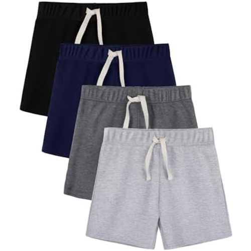 4 Pack Toddler Boy Shorts Cotton Baby Boys Shorts Boys Summer Casual Shorts Kids Jogger Shorts
