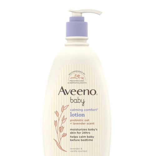 Aveeno Baby Calming Comfort Moisturizing Body Lotion with Relaxing Lavender & Vanilla Scents, Non-Greasy Baby Lotion, Nourishing Prebiotic Oatmeal, Paraben- & Phthalate-Free, 18 fl. oz