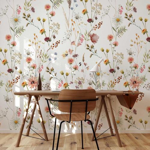 Wildflower Wallpaper | Peel and Stick Floral Wall Mural & Soft Botanical Decor for Home Interiors