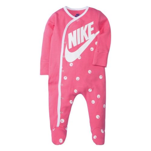 Nike® Size 6M Smiley Print Footed Coveralls in Pink