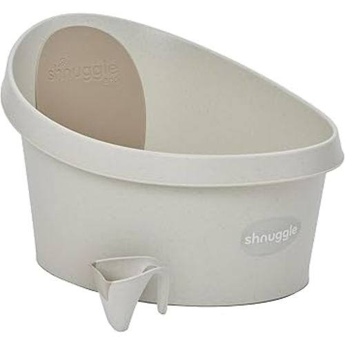 Toddler Bath Tub | Larger Bath for Bigger Kids at Bathtime | Includes Warm and Soft Foam backrest | Grippy Anti-Slip Surface | Includes Easy Drain Bath Plug | Cookies & Cream + Rinse Jug