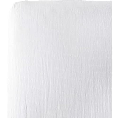 Little Unicorn – White Fitted Crib Sheet | 100% Cotton Muslin | Super Soft | Sized for Standard Baby Crib & Toddler Mattress | Machine Washable | Solid Color | 52” x 28” x 9”
