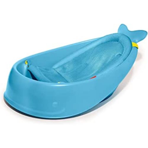 Skip Hop Baby Bath Tub, 3-Stage Smart Sling Tub, Moby, Blue