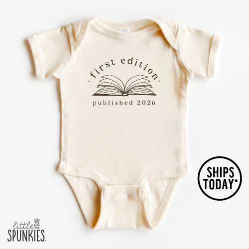 Book Pregnancy Reveal Onesies® Brand: First Edition Published Baby Bodysuit - OL15682
