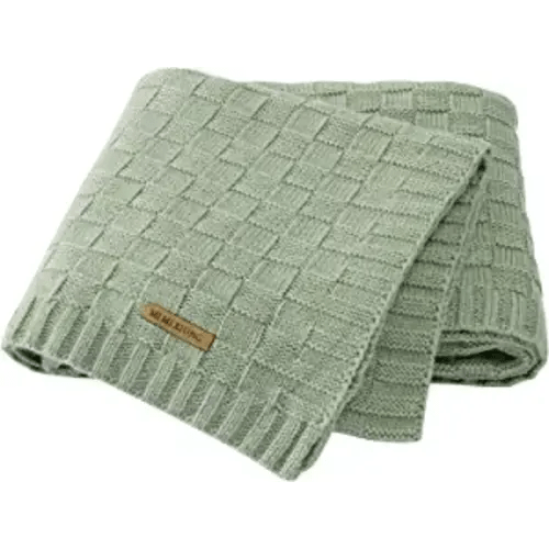 LAWKUL Baby Blankets for Boys Cable Knitted Baby Blanket Girl Soft Newborn Receiving Swaddle Stroller Crib Sage Green 40"x30" - Light Green