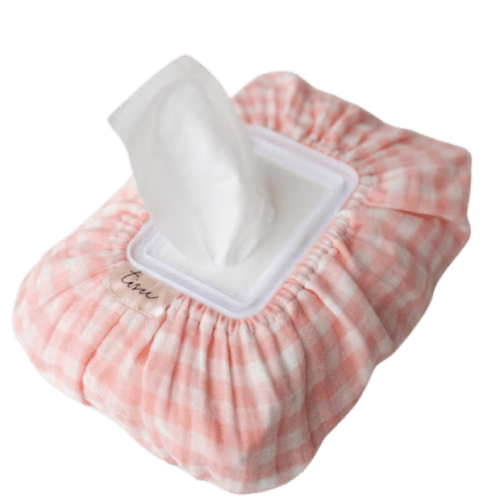 Baby Wet Wipes Cover Tissue Box | Pink Gingham