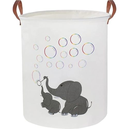 CLOCOR Elephant Laundry Basket,Baby Nursery Hamper for Boys and Girls,Kids Toys Bin for Bedroom,Gift Basket(Baby Hamper