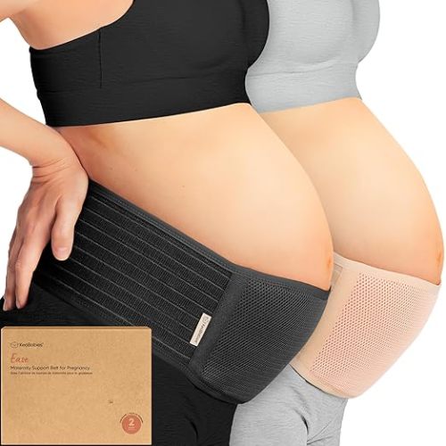 KeaBabies Pregnancy Belly Bands for Pregnant Women - 1-Pack, Soft & Breathable Maternity Belly Support Band, Easy Adjustable Maternity Belt for Back, Pelvic Support, Comfortable (Midnight Black, M/L)