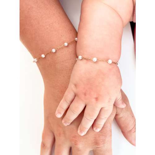 Pearl Baby Bracelet-baby bracelet girl-pearl chain bracelet-baby jewelry-Back To School Outfits-Back to School-toddler bracelet - mommy&me