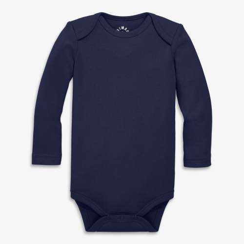 Organic long sleeve babysuit - Navy / 6-9